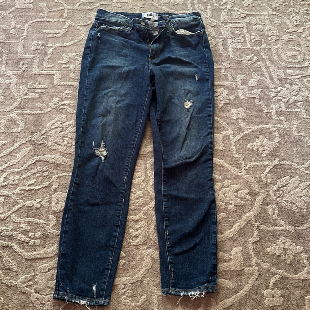 Paige Ripped Holton Ankle Skinny Jeans